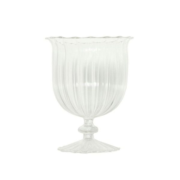 COPPA VETRO RIGATO C/BASE-HURRICANE-D.13,5 H.16,5 CM TRASPARENTE COPPA VETRO RIGATO C/BASE-HURRICANE-D.13,5 H.16,5 CM TRASPARENTE