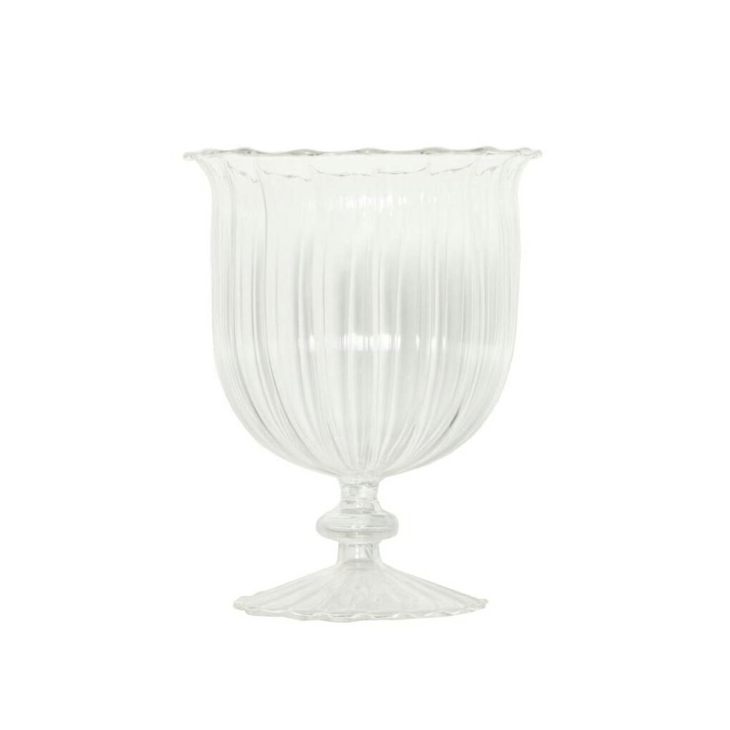 COPPA VETRO RIGATO C/BASE-HURRICANE-D.13,5 H.16,5 CM TRASPARENTE COPPA VETRO RIGATO C/BASE-HURRICANE-D.13,5 H.16,5 CM TRASPARENTE