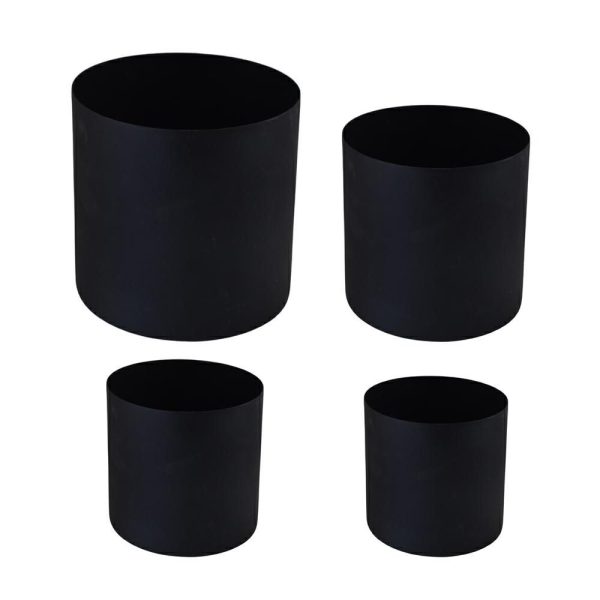 SET 4 VASI METALLO D.8-11-16-21 CM H.8-10-16-20 CM NERO MATT SET 4 VASI METALLO D.8-11-16-21 CM H.8-10-16-20 CM NERO MATT