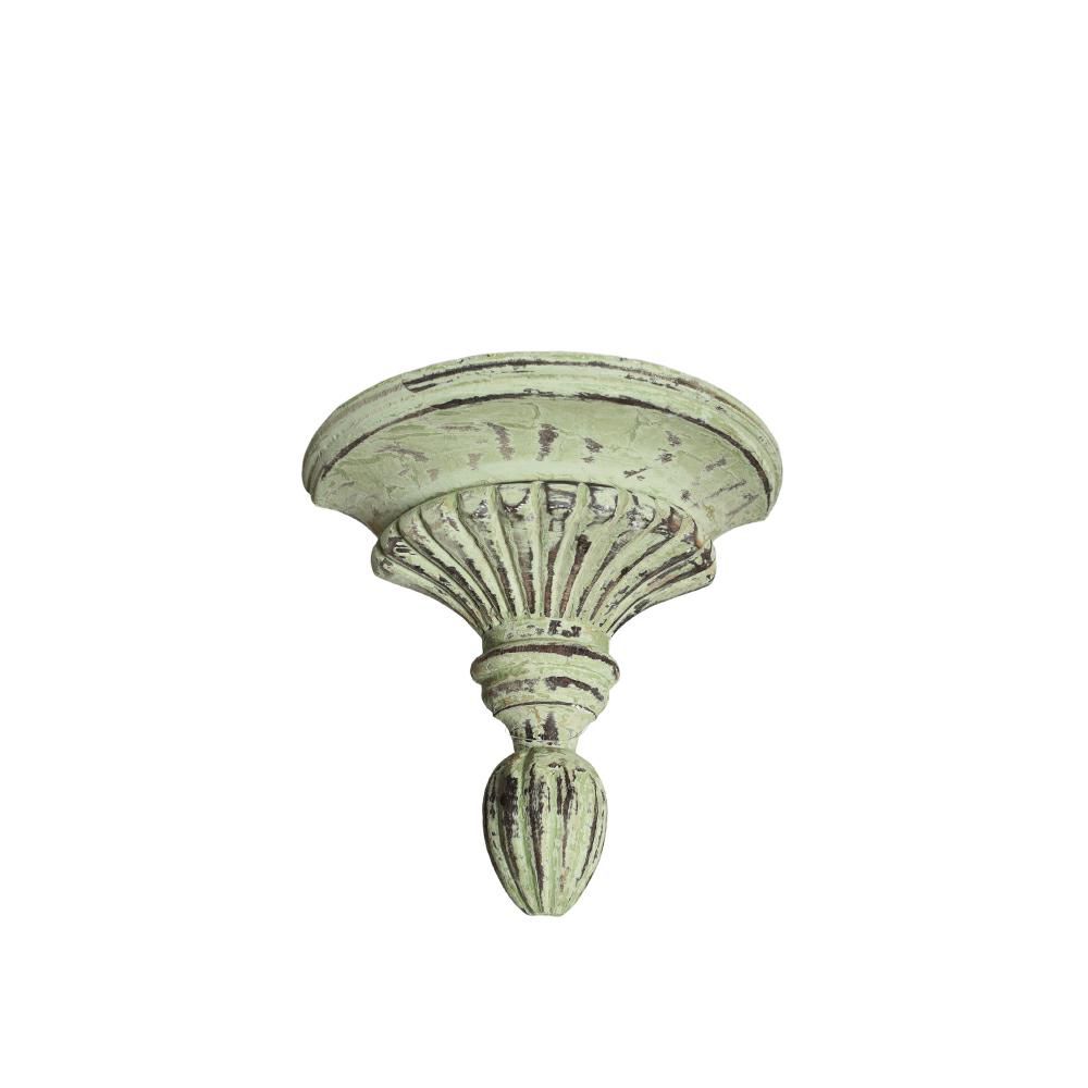 MENSOLA DECORATIVA LEGNO 27X13,5X25 CM VERDE ANTICATO