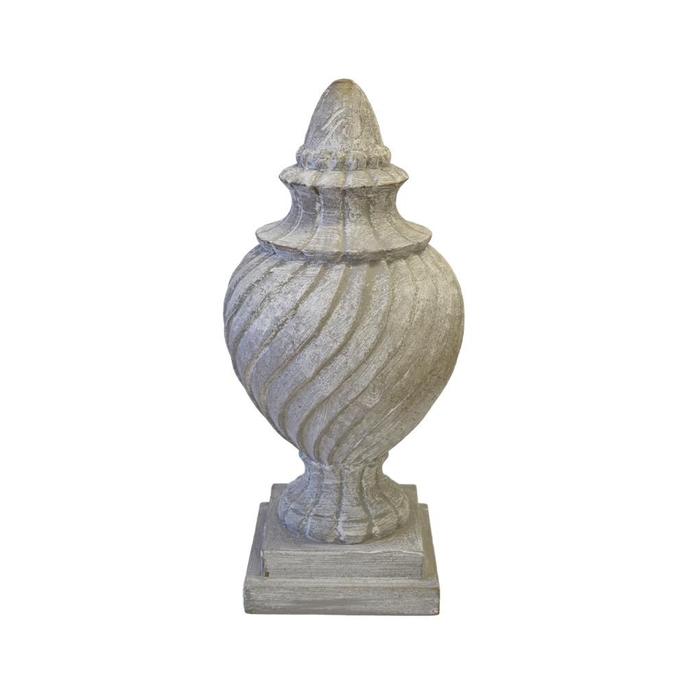 PIGNA DECORATIVA LEGNO D.15 CM H.42 CM GRIGIO ANTICATO
