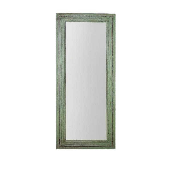 SPECCHIO RETTANGOLARE C/CORNICE LEGNO 61X147X2 CM VERDE ANTICATO SPECCHIO RETTANGOLARE C/CORNICE LEGNO 61X147X2 CM VERDE ANTICATO