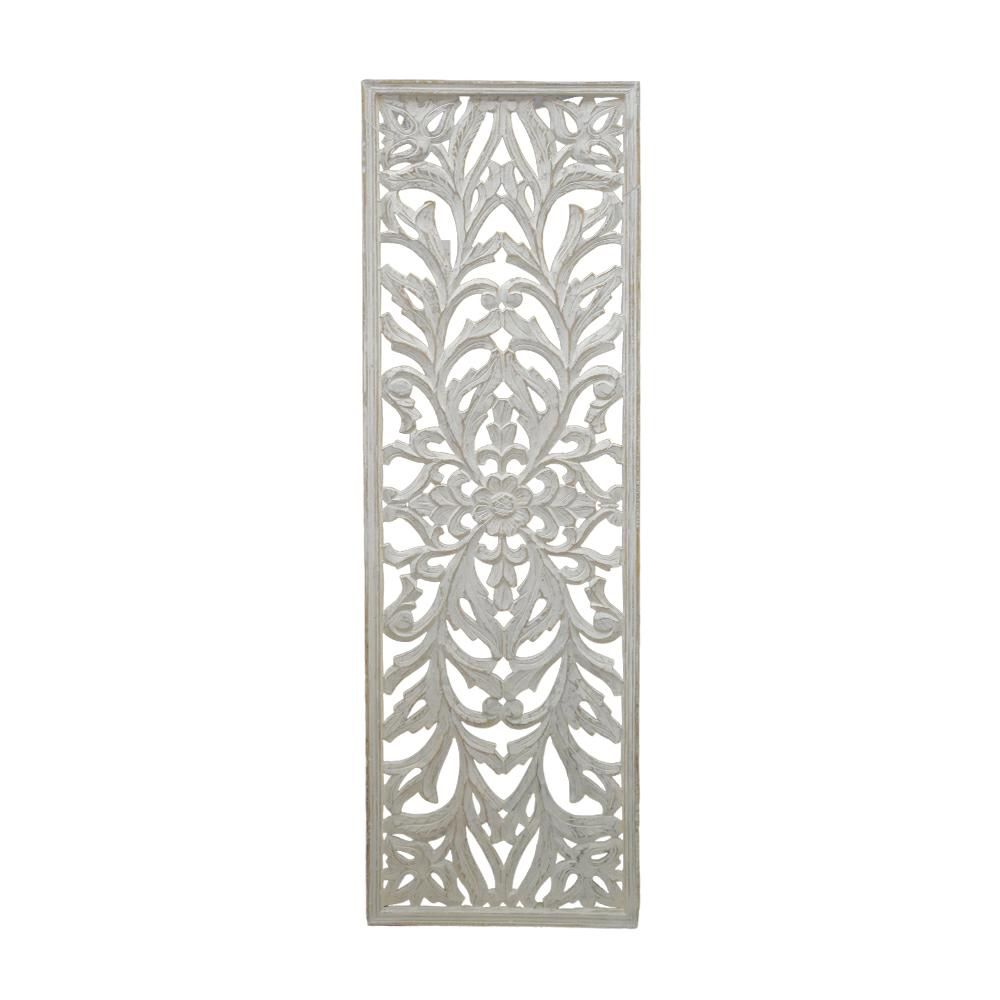 DECORO DA PARETE LEGNO 45X152X3 CM CREMA ANTICATO DECORO DA PARETE LEGNO 45X152X3 CM CREMA ANTICATO