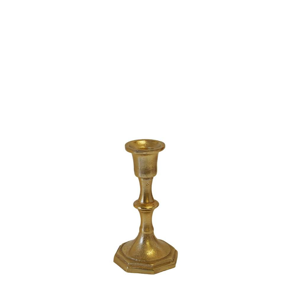 CANDELIERE ALLUMINIO D.8 CM H.15 CM ORO SATINATO CANDELIERE ALLUMINIO D.8 CM H.15 CM ORO SATINATO