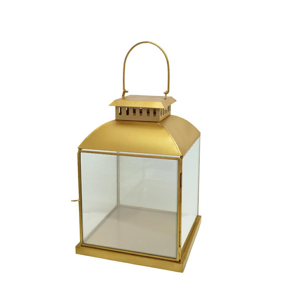 LANTERNA METALLO/VETRO 36X36 CM H.50 CM ORO MATT LANTERNA METALLO/VETRO 36X36 CM H.50 CM ORO MATT