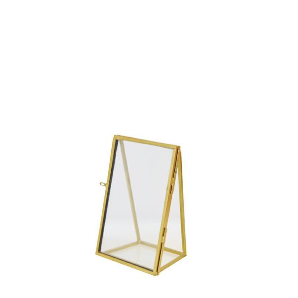 CORNICE VETRO/METALLO D/APPOGGIO 8X13 CM H.17,5 CM ORO CORNICE VETRO/METALLO D/APPOGGIO 8X13 CM H.17,5 CM ORO