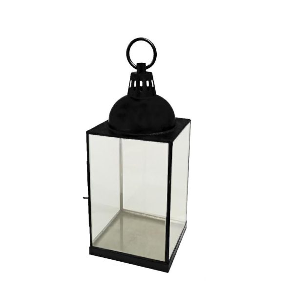 LANTERNA METALLO/VETRO 23X23 CM H.60 CM NERO MATT LANTERNA METALLO/VETRO 23X23 CM H.60 CM NERO MATT