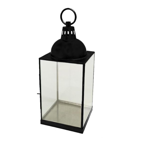 LANTERNA METALLO/VETRO 23X23 CM H.75 CM NERO MATT LANTERNA METALLO/VETRO 23X23 CM H.75 CM NERO MATT