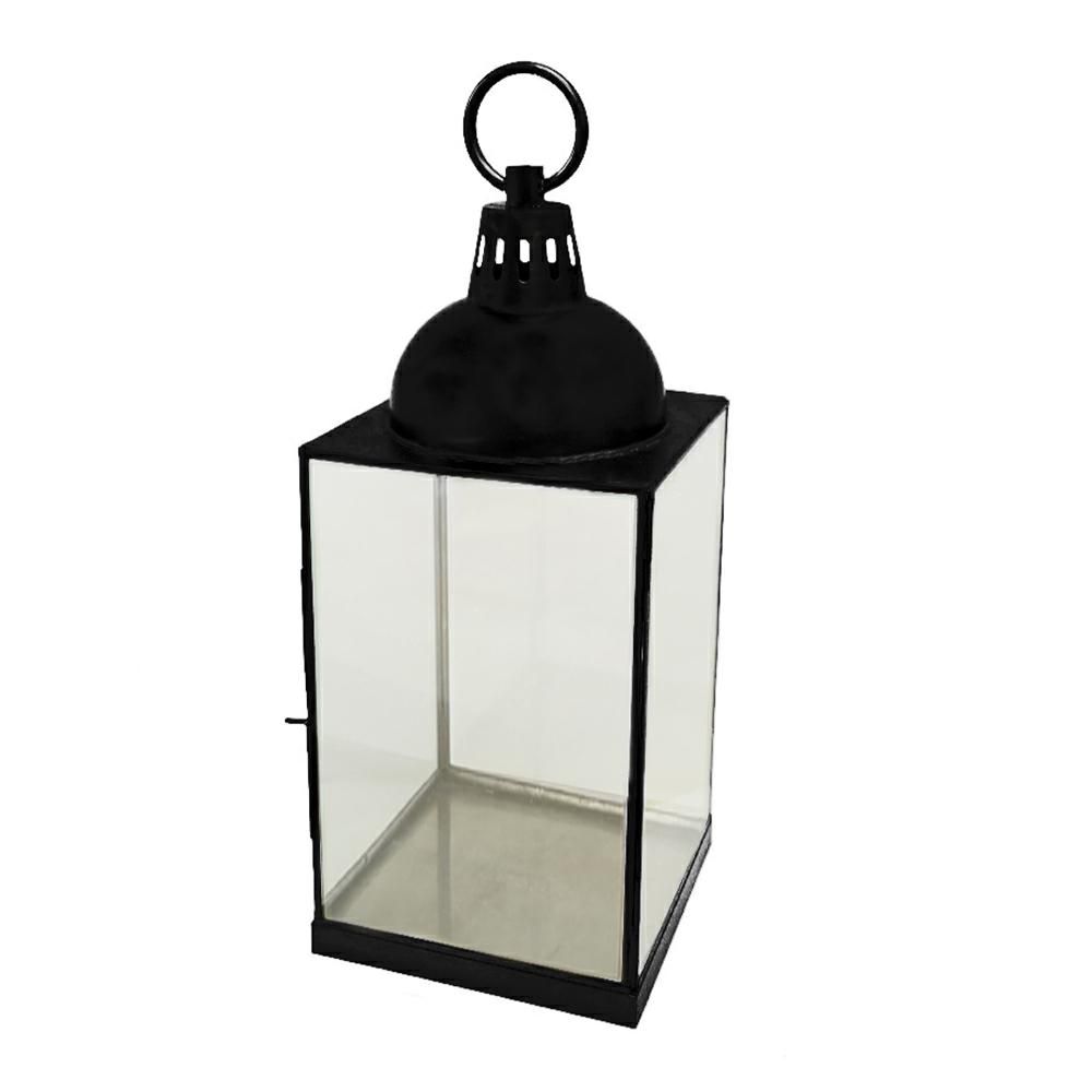 LANTERNA METALLO/VETRO 23X23 CM H.75 CM NERO MATT LANTERNA METALLO/VETRO 23X23 CM H.75 CM NERO MATT