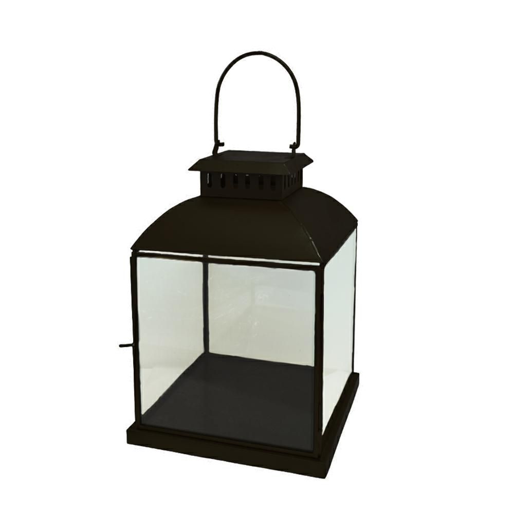 LANTERNA METALLO/VETRO 26X26 CM H.40 CM NERO MATT LANTERNA METALLO/VETRO 26X26 CM H.40 CM NERO MATT