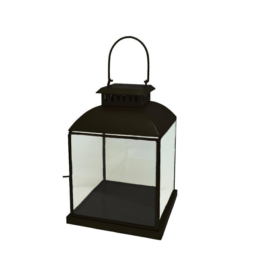 LANTERNA METALLO/VETRO 36X36 CM H.50 CM NERO MATT