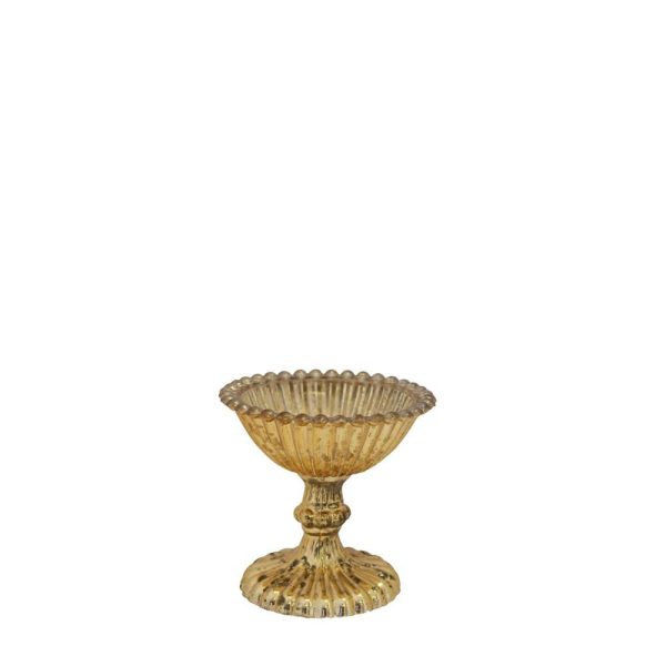 COPPA VETRO C/BASE D.11CM H.11,5 CM ORO COPPA VETRO C/BASE D.11CM H.11,5 CM ORO