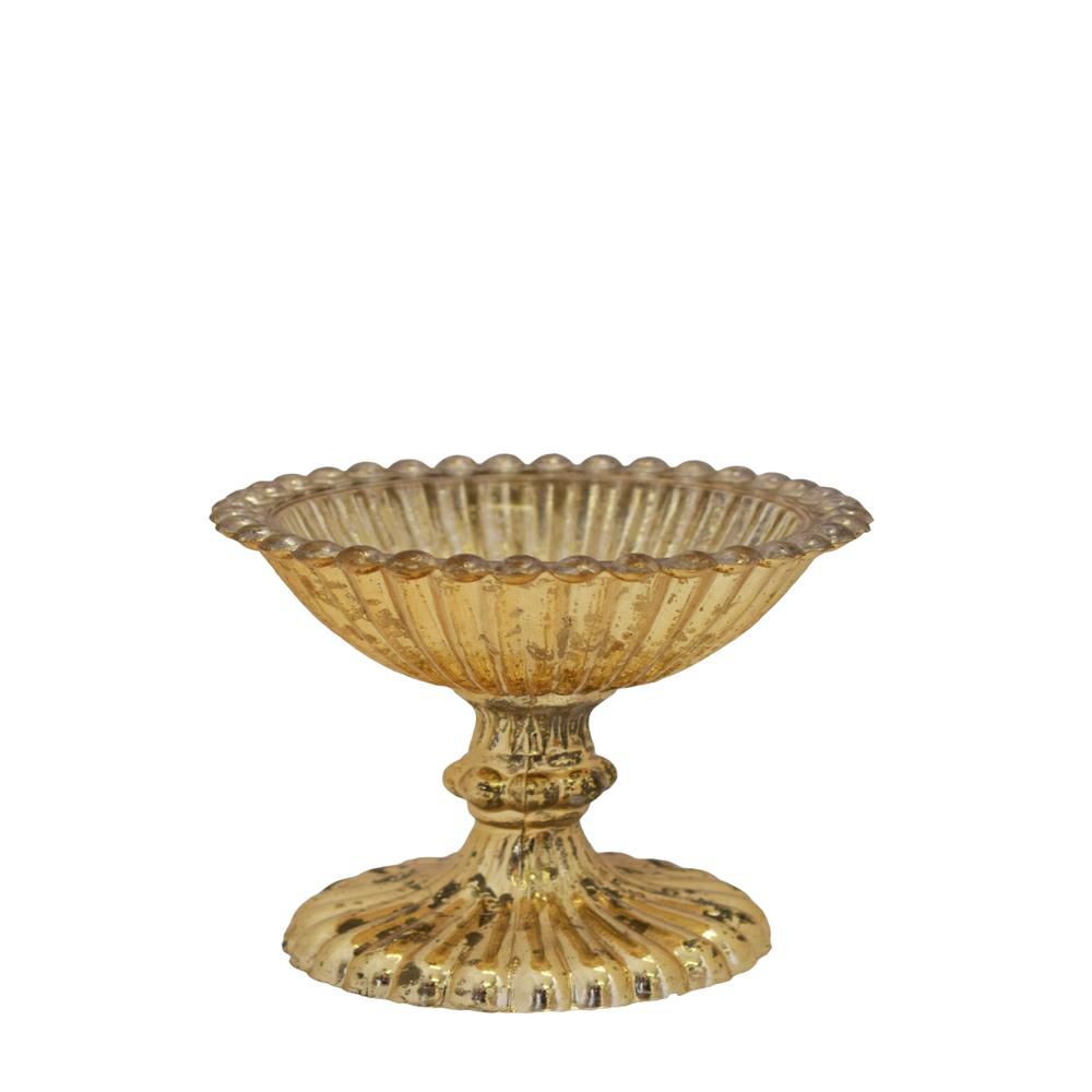 COPPA VETRO C/BASE D.25CM H.22 CM ORO COPPA VETRO C/BASE D.25CM H.22 CM ORO