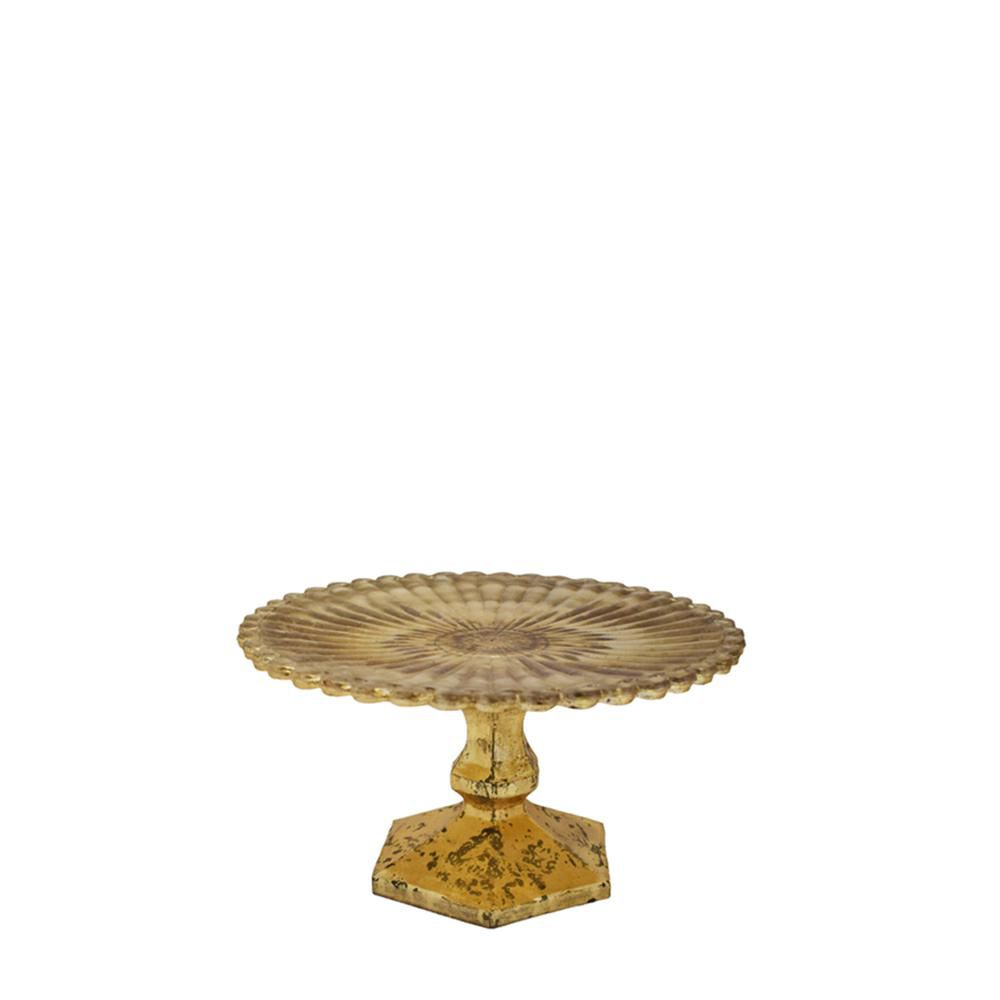 ALZATA VETRO C/BASE D.21 CM H.11 CM ORO ALZATA VETRO C/BASE D.21 CM H.11 CM ORO