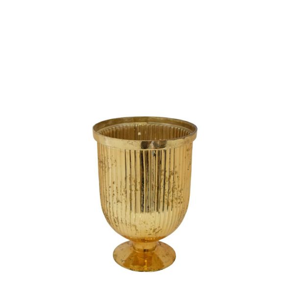 COPPA VETRO C/BASE D.17CM H.24 CM ORO COPPA VETRO C/BASE D.17CM H.24 CM ORO