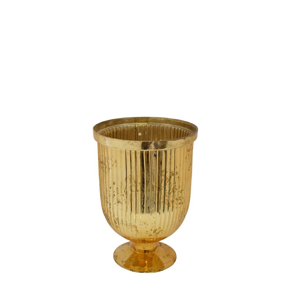 COPPA VETRO C/BASE D.17CM H.24 CM ORO COPPA VETRO C/BASE D.17CM H.24 CM ORO