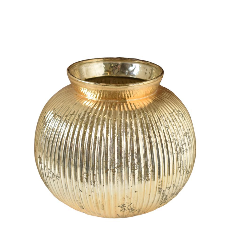 VASO VETRO D.20 CM H.17CM ORO VASO VETRO D.20 CM H.17CM ORO