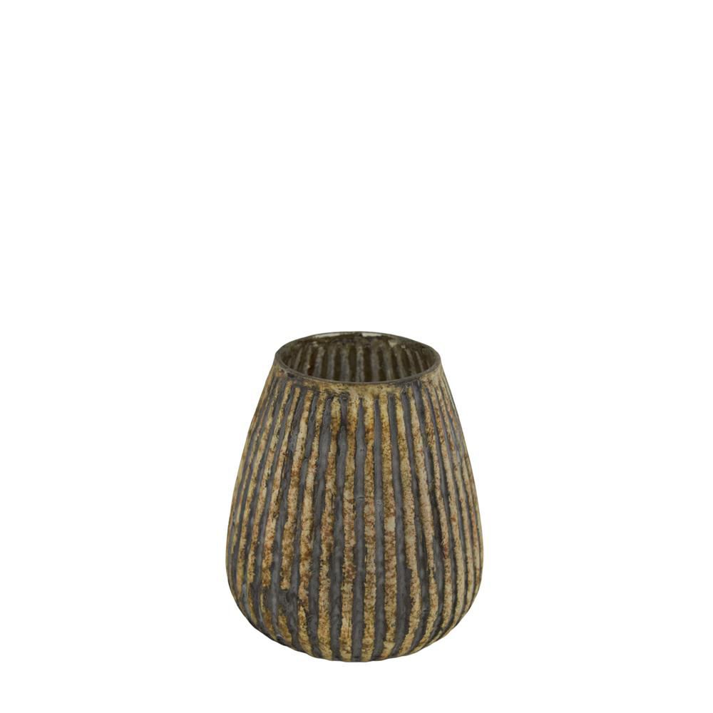 VASO VETRO D.13 CM H.15CM ORO ANTICATO VASO VETRO D.13 CM H.15CM ORO ANTICATO