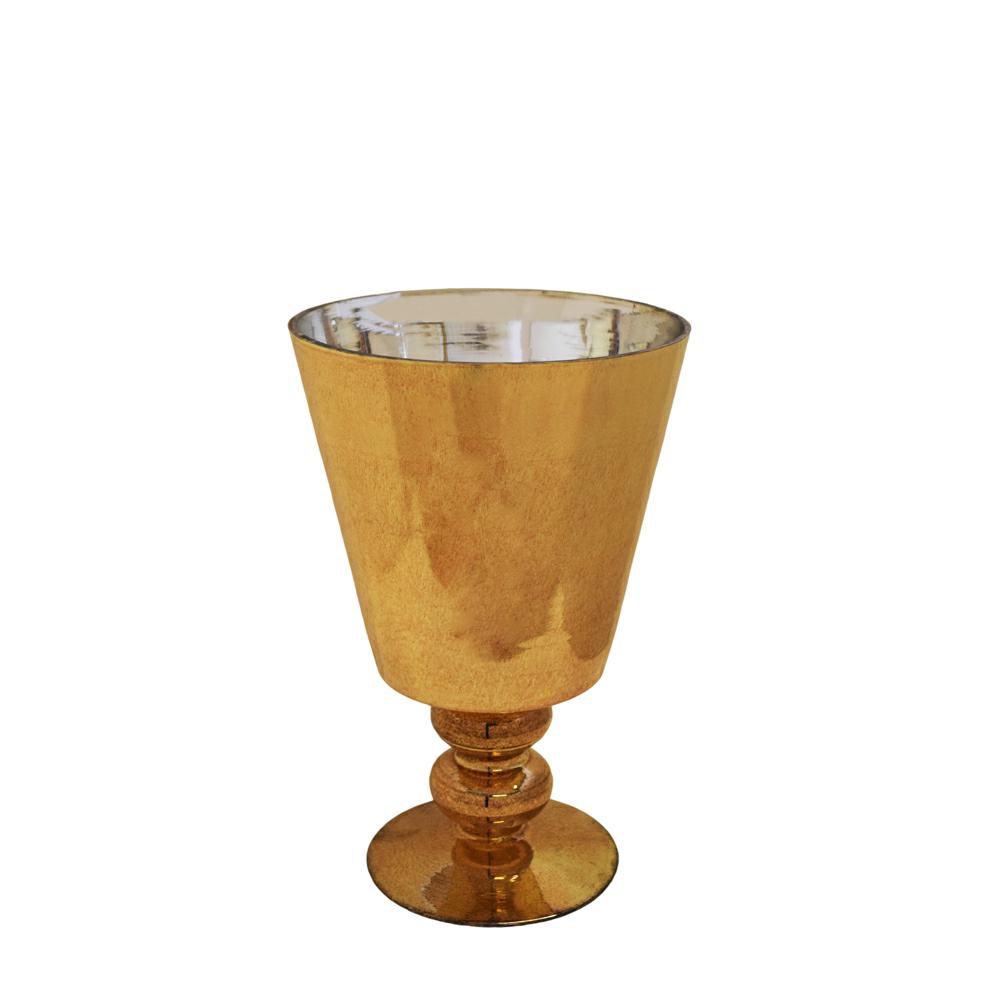 COPPA VETRO C/BASE D.18CM H.29 CM RAME COPPA VETRO C/BASE D.18CM H.29 CM RAME