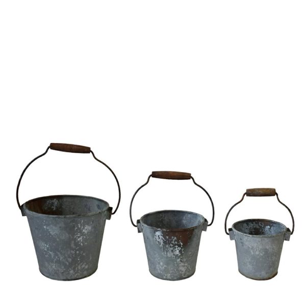 SET 3 VASI METALLO D.15-17,5-21,5 H.13-15-18,5 CM GRIGIO VINTAGE SET 3 VASI METALLO D.15-17,5-21,5 H.13-15-18,5 CM GRIGIO VINTAGE