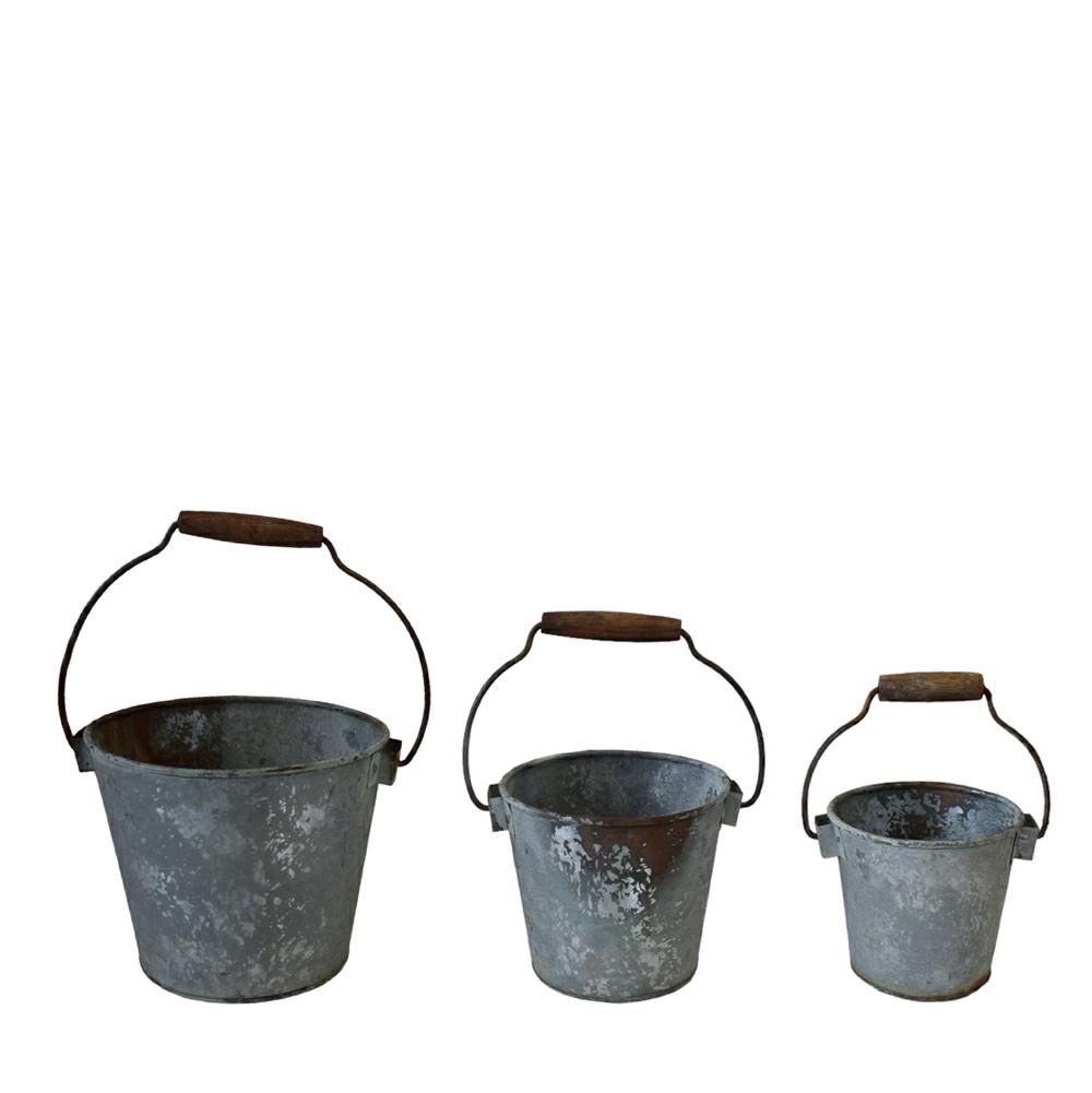 SET 3 VASI METALLO D.15-17,5-21,5 H.13-15-18,5 CM GRIGIO VINTAGE SET 3 VASI METALLO D.15-17,5-21,5 H.13-15-18,5 CM GRIGIO VINTAGE