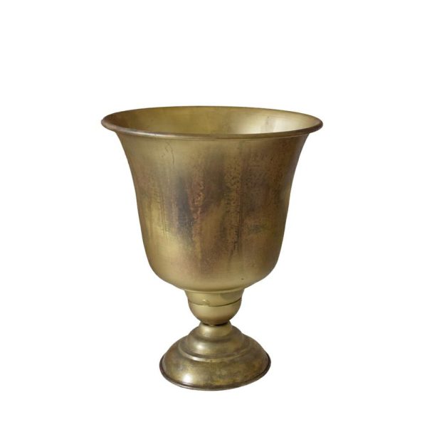 COPPA METALLO D.24 CM H.30 CM ORO ANTICATO COPPA METALLO D.24 CM H.30 CM ORO ANTICATO