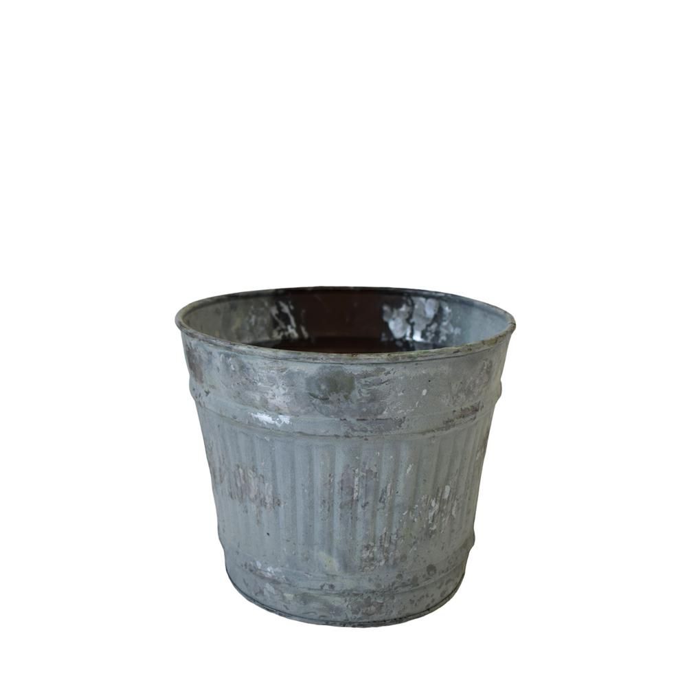 VASO METALLO D.22 CM H.18 CM GRIGIO VINTAGE VASO METALLO D.22 CM H.18 CM GRIGIO VINTAGE