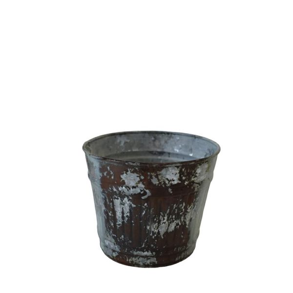 VASO METALLO D.17,5 CM H.15 CM GRIGIO VINTAGE VASO METALLO D.17,5 CM H.15 CM GRIGIO VINTAGE