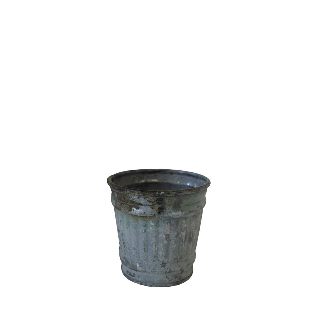 VASO METALLO D.11,5 CM H.11 CM GRIGIO VINTAGE VASO METALLO D.11,5 CM H.11 CM GRIGIO VINTAGE