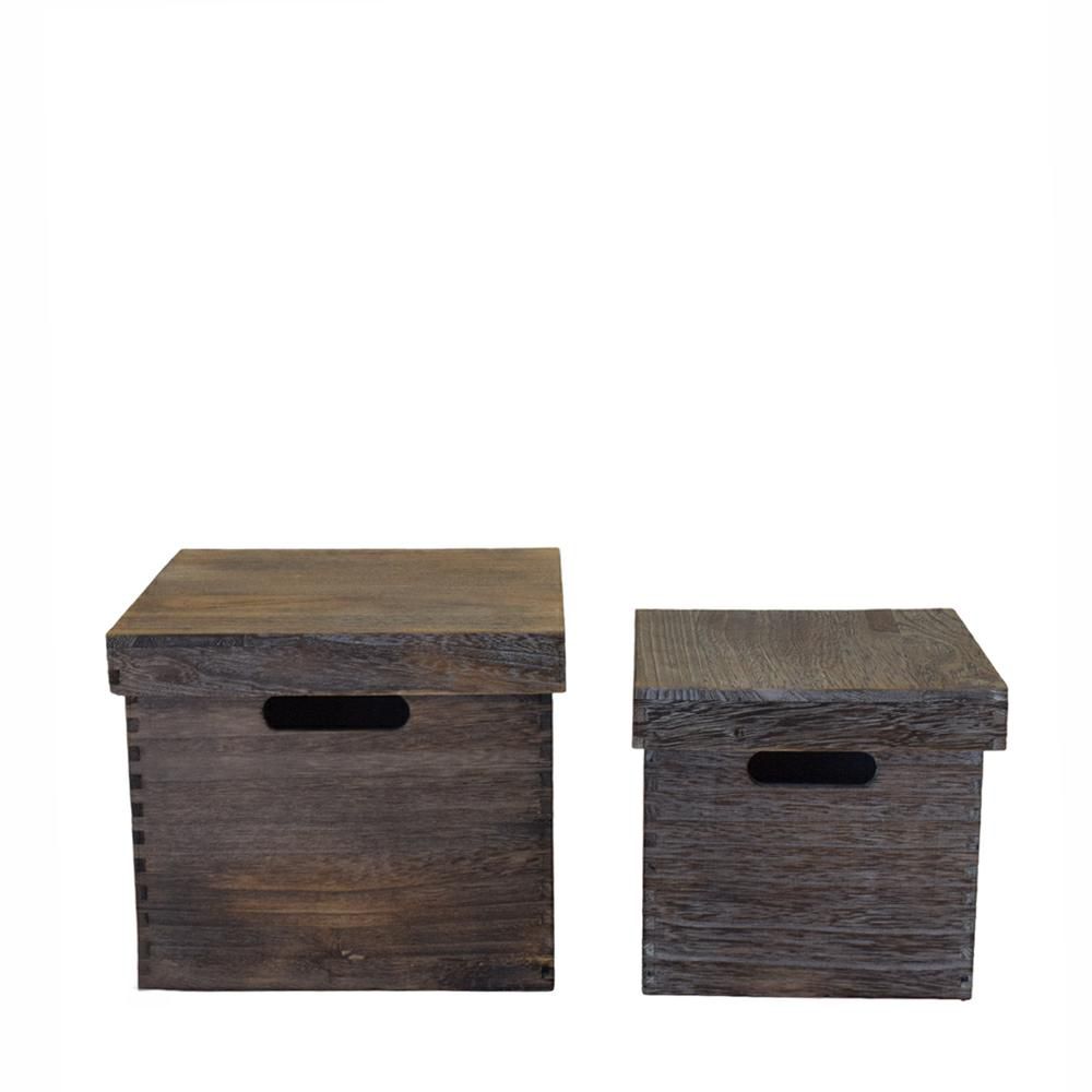 SET 2 SCATOLE LEGNO C/COPERCHIO 20-23X20-23 H.18-23 CM NATURALE SET 2 SCATOLE LEGNO C/COPERCHIO 20-23X20-23 H.18-23 CM NATURALE