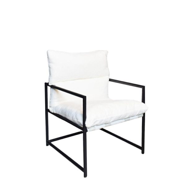 POLTRONA POLIESTERE/METALLO 67X63X62 CM BIANCO/NERO POLTRONA POLIESTERE/METALLO 67X63X62 CM BIANCO/NERO