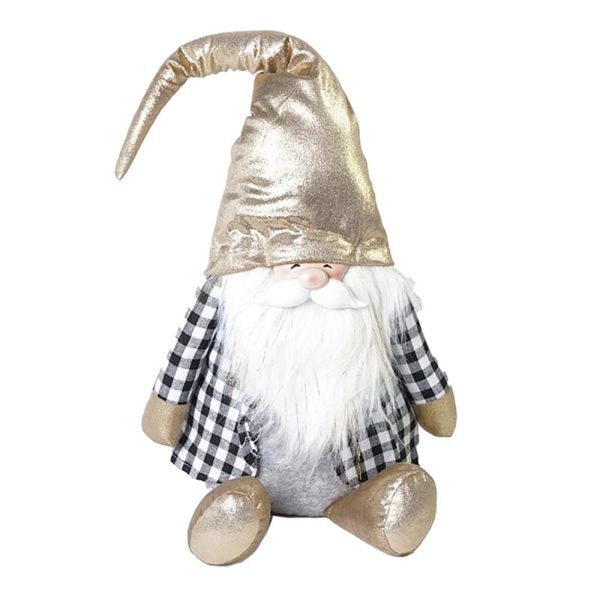 BABBO NATALE TESSUTO POLIESTERE CM.37 ORO/BIANCO/NERO BABBO NATALE TESSUTO POLIESTERE CM.37 ORO/BIANCO/NERO