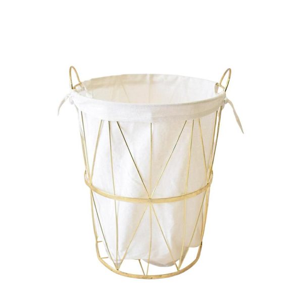 CESTO METALLO C/INTERNOSTOFFA D.39 CM H.48 CM ORO CESTO METALLO C/INTERNOSTOFFA D.39 CM H.48 CM ORO