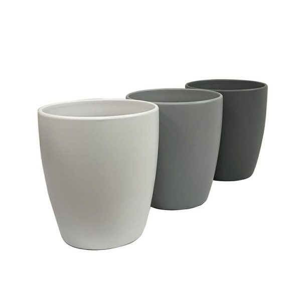 SET 3 VASI CERAMICA D.13 CM H.15 CM GRIGIO/ANTRACITE/NERO SET 3 VASI CERAMICA D.13 CM H.15 CM GRIGIO/ANTRACITE/NERO