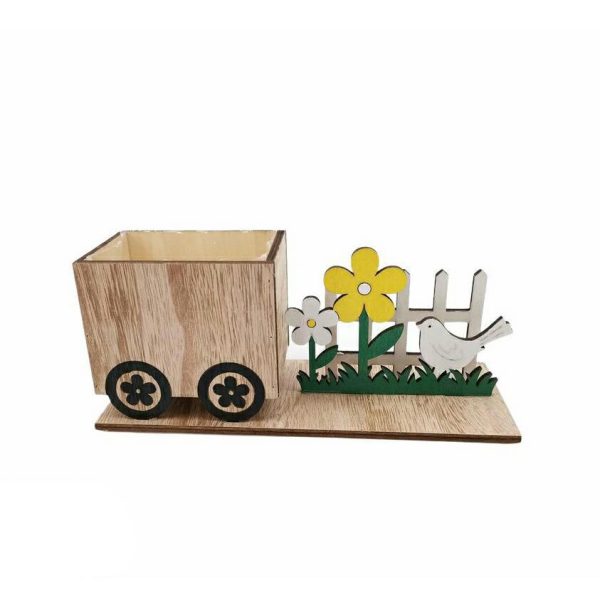 CONTENITORE LEGNO 22,5X8 H.19 CM -CARRETTO C/GIARDINO- NATURALE CONTENITORE LEGNO 22,5X8 H.19 CM -CARRETTO C/GIARDINO- NATURALE