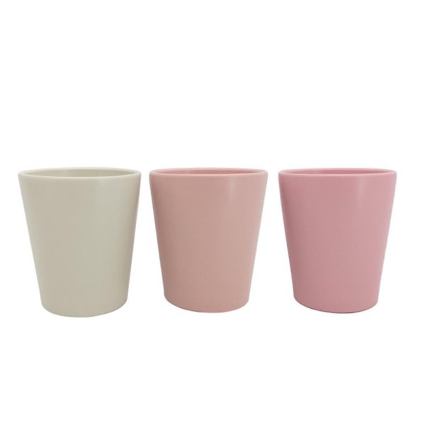 SET 3 VASI CERAMICA D.14 CM H.16 CM ROSA/AVORIO/ROSA ANTICO SET 3 VASI CERAMICA D.14 CM H.16 CM ROSA/AVORIO/ROSA ANTICO