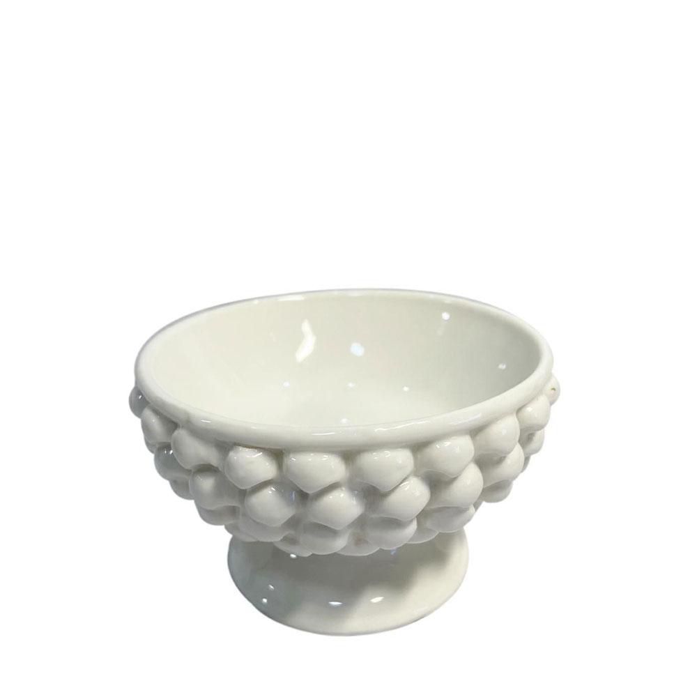CIOTOLA PIGNA C/BASE CERAMICA D.10 CM H.6 CM BIANCO