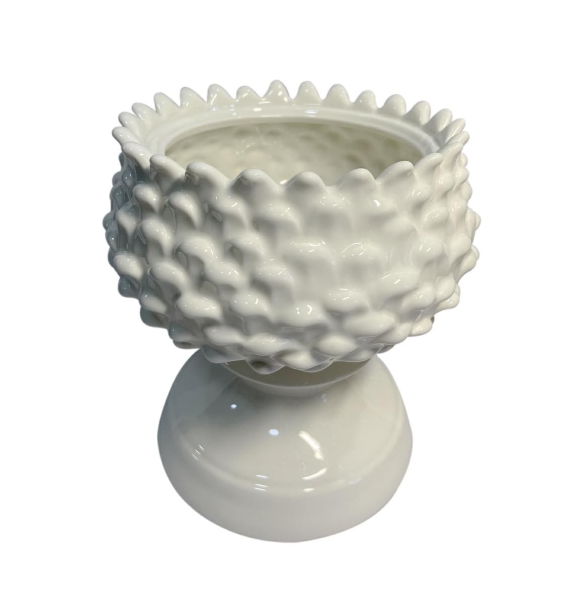 VASO PIGNA C/BASE CERAMICA D.19,5 CM H.21,6 CM BIANCO VASO PIGNA C/BASE CERAMICA D.19,5 CM H.21,6 CM BIANCO
