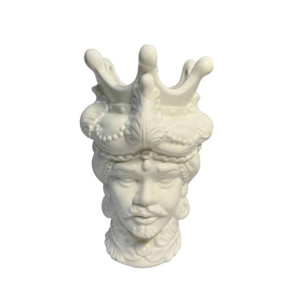 TESTA UOMO VASO CERAMICA-TESTA MORO-17X15,5 CM H.26 CM BIANCO TESTA UOMO VASO CERAMICA-TESTA MORO-17X15,5 CM H.26 CM BIANCO