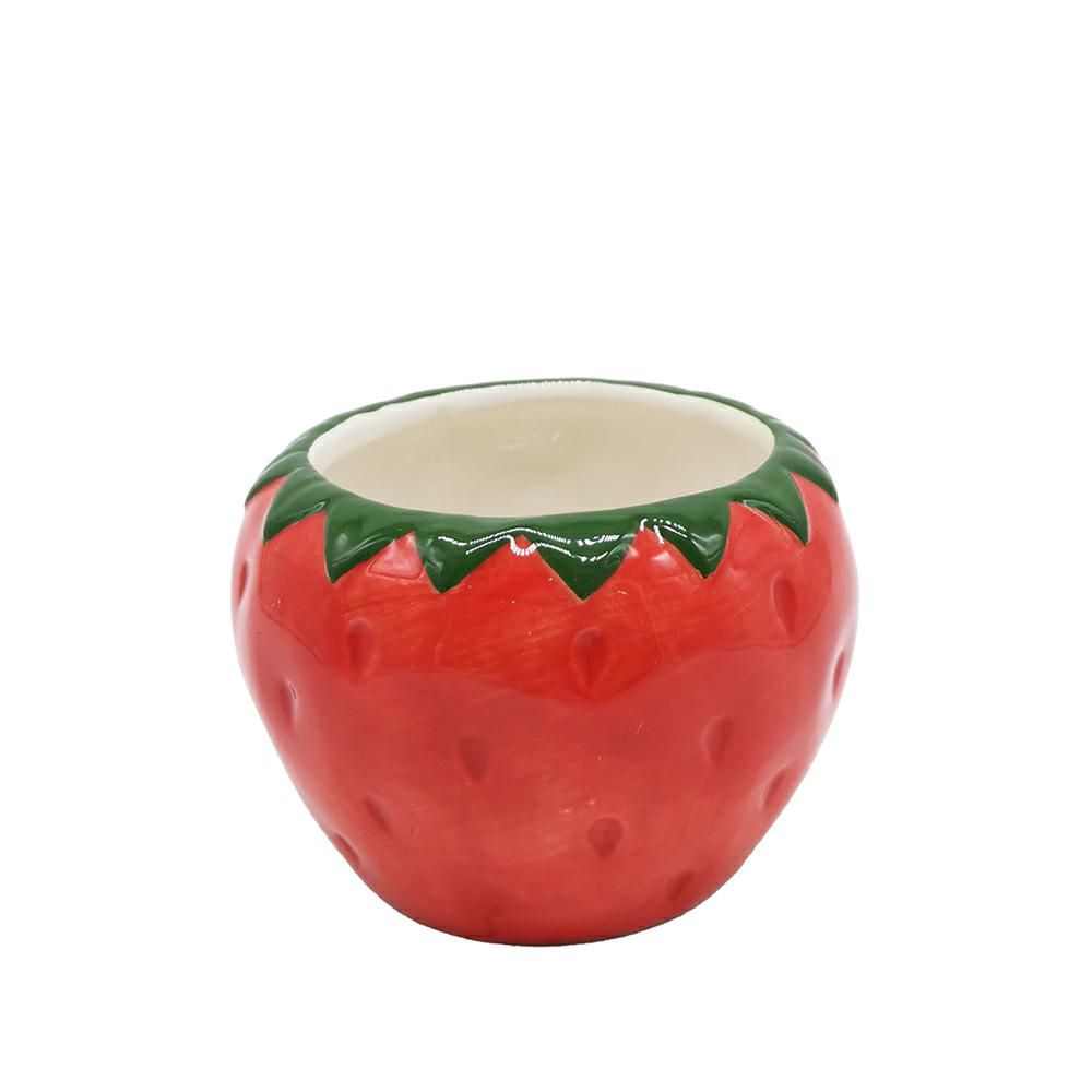 VASO CERAMICA D.8,5 CM H.6 CM -FRAGOLA- ROSSO/VERDE VASO CERAMICA D.8,5 CM H.6 CM -FRAGOLA- ROSSO/VERDE