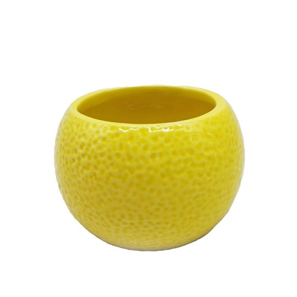 VASO CERAMICA D.9 CM H.6 CM -LIMONE- GIALLO VASO CERAMICA D.9 CM H.6 CM -LIMONE- GIALLO