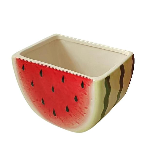 VASO CERAMICA 17X10,5 CM H.10,5 CM -ANGURIA- ROSSO/VERDE VASO CERAMICA 17X10,5 CM H.10,5 CM -ANGURIA- ROSSO/VERDE