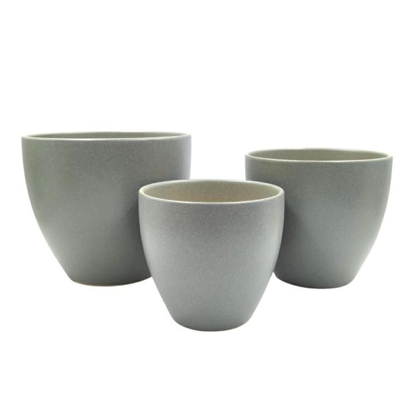 SET 3 VASI CERAMICA D.17-24 CM H.15,5-21,5 CM GRIGIO SET 3 VASI CERAMICA D.17-24 CM H.15,5-21,5 CM GRIGIO