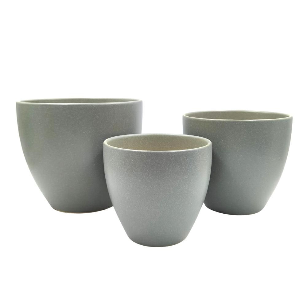 SET 3 VASI CERAMICA D.17-24 CM H.15,5-21,5 CM GRIGIO SET 3 VASI CERAMICA D.17-24 CM H.15,5-21,5 CM GRIGIO