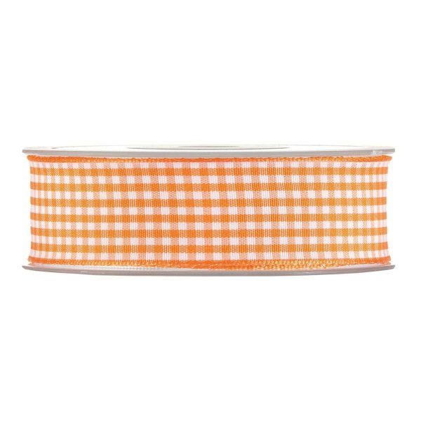 NASTRO VICHY 25MM 20MT ARANCIO/BIANCO