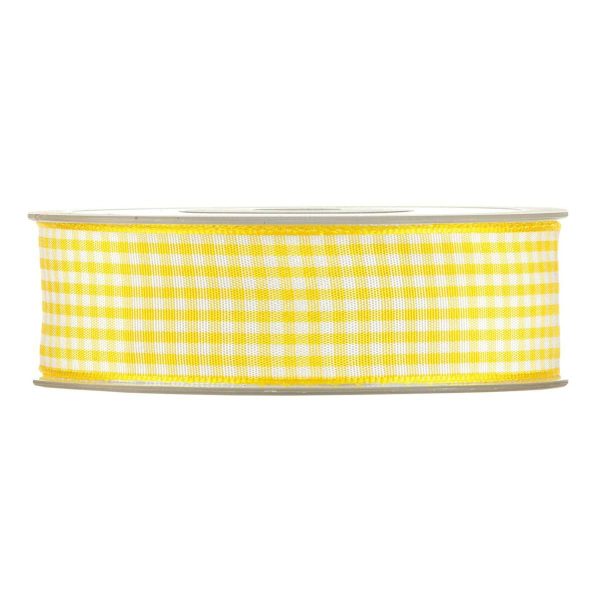 NASTRO VICHY 25MM 20MT GIALLO/BIANCO