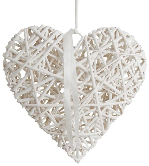 CUORE RATTAN D.25 CM D/APPENDERE BIANCO CUORE RATTAN D.25 CM D/APPENDERE BIANCO