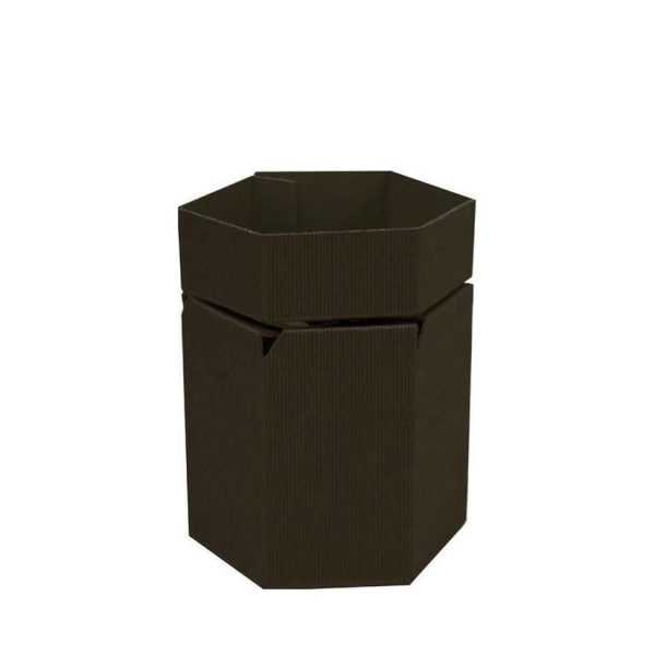 SCATOLA CARTONE ESAGONALE D.12 CM H.17 CM NERO SCATOLA CARTONE ESAGONALE D.12 CM H.17 CM NERO