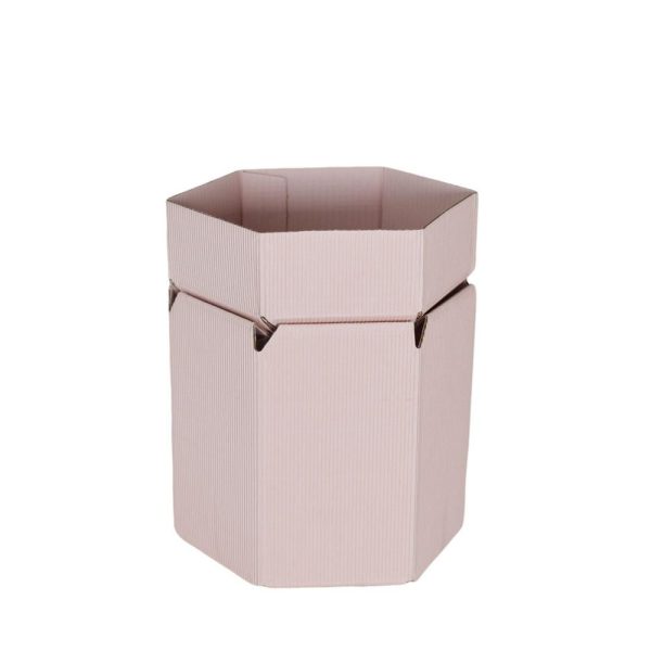 SCATOLA CARTONE ESAGONALE D.12 CM H.17 CM ROSA SCATOLA CARTONE ESAGONALE D.12 CM H.17 CM ROSA