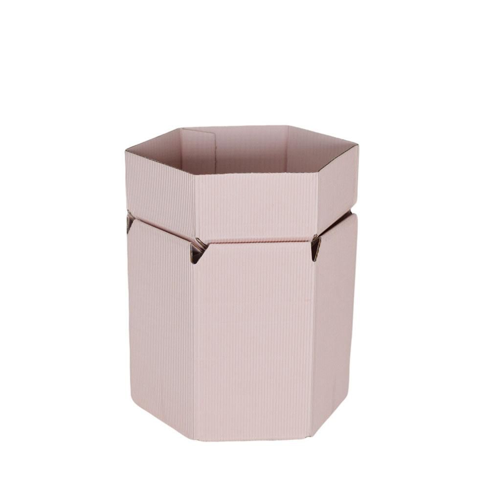 SCATOLA CARTONE ESAGONALE D.12 CM H.17 CM ROSA